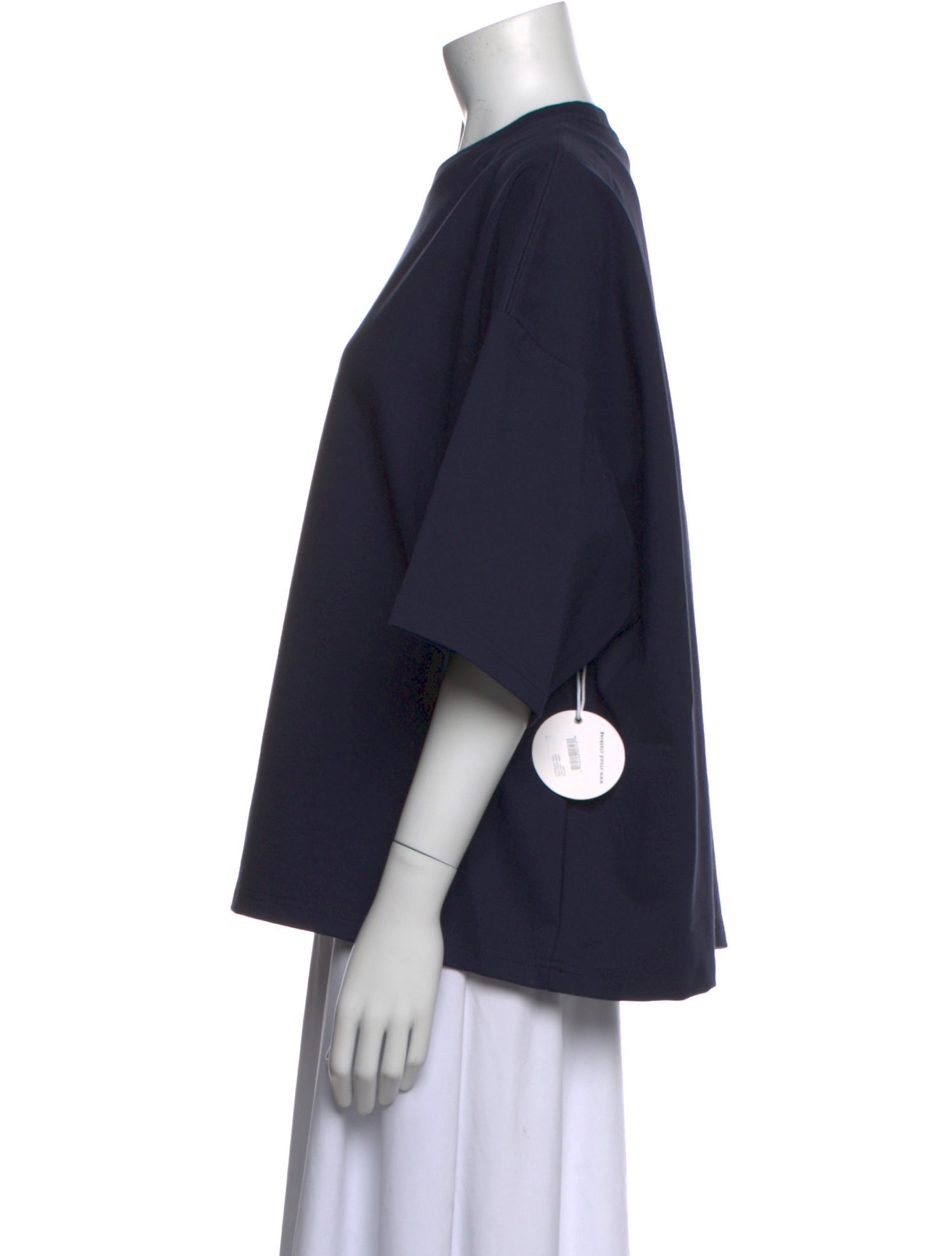 Staud Crew Neck Three-Quarter Sleeve Blouse