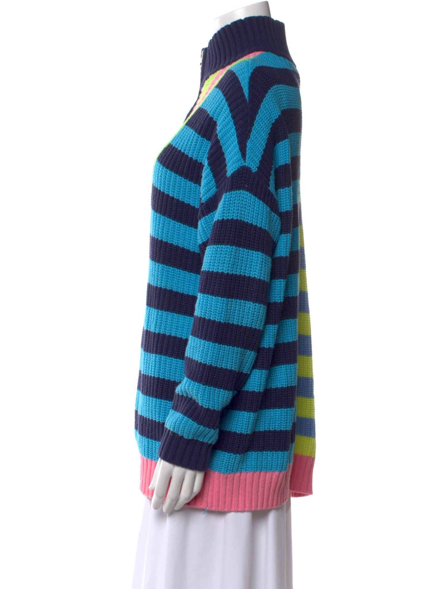 Staud Striped Mock Neck Sweater