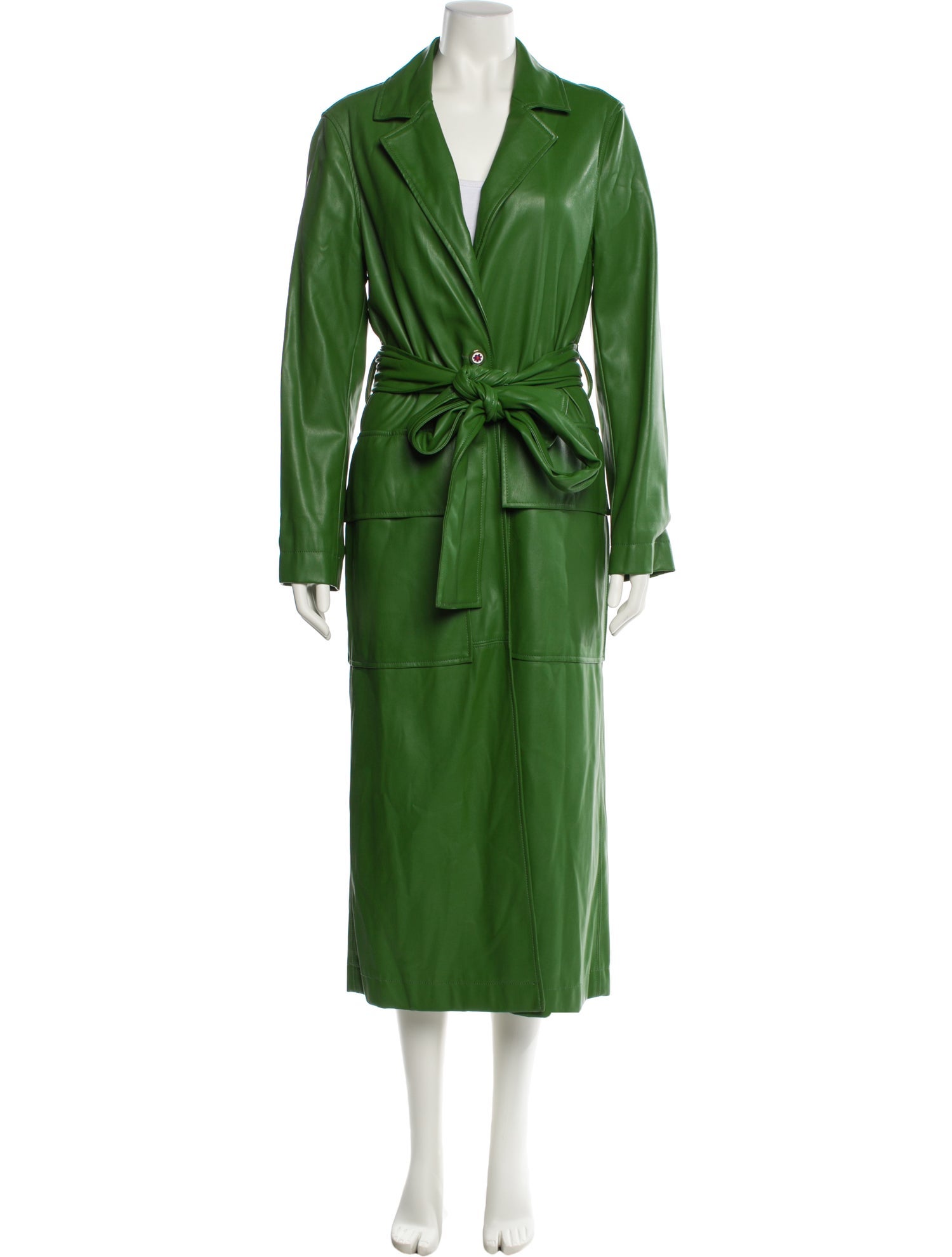 Staud Faux Leather Trench Coat