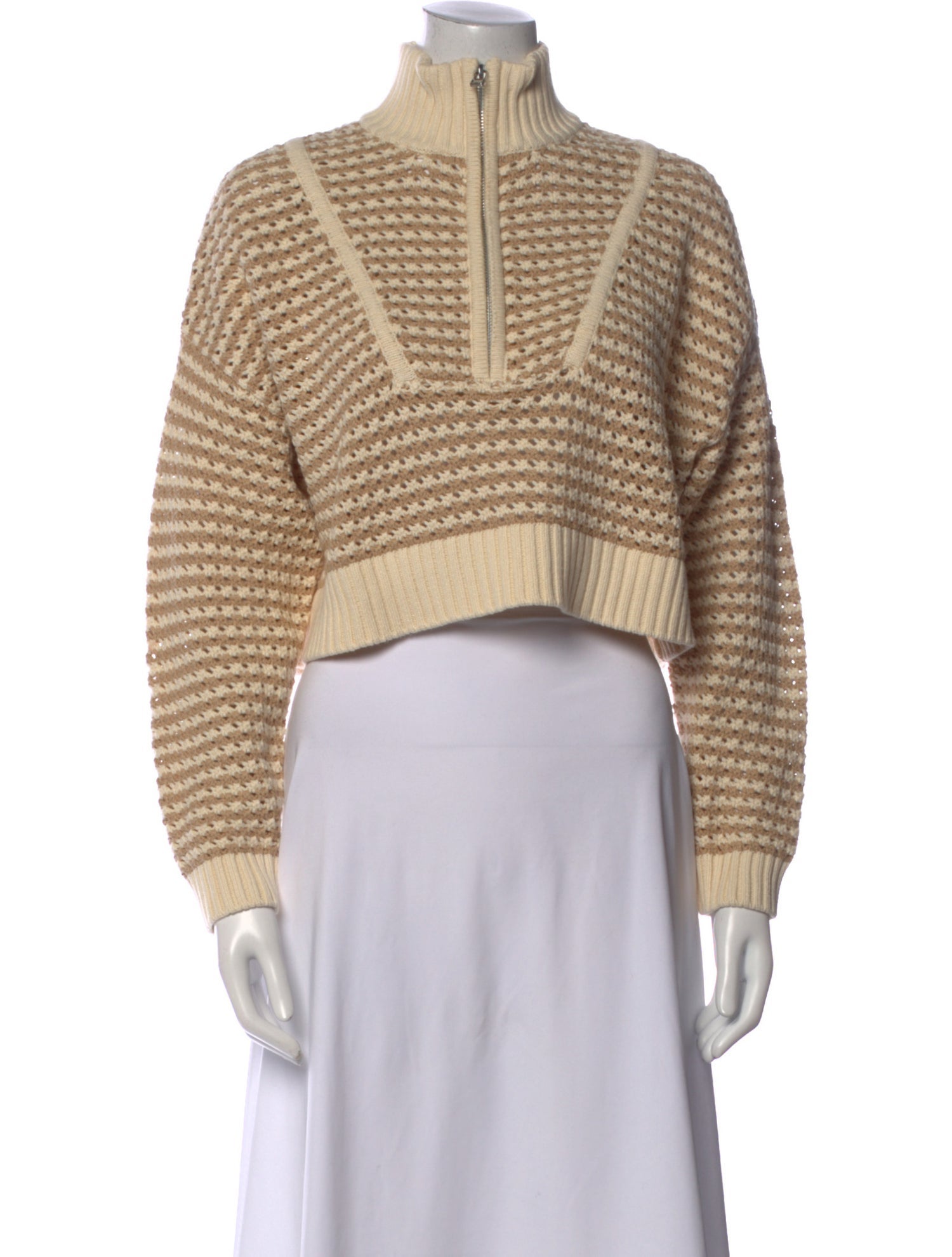 Staud Crochet Striped Sweater