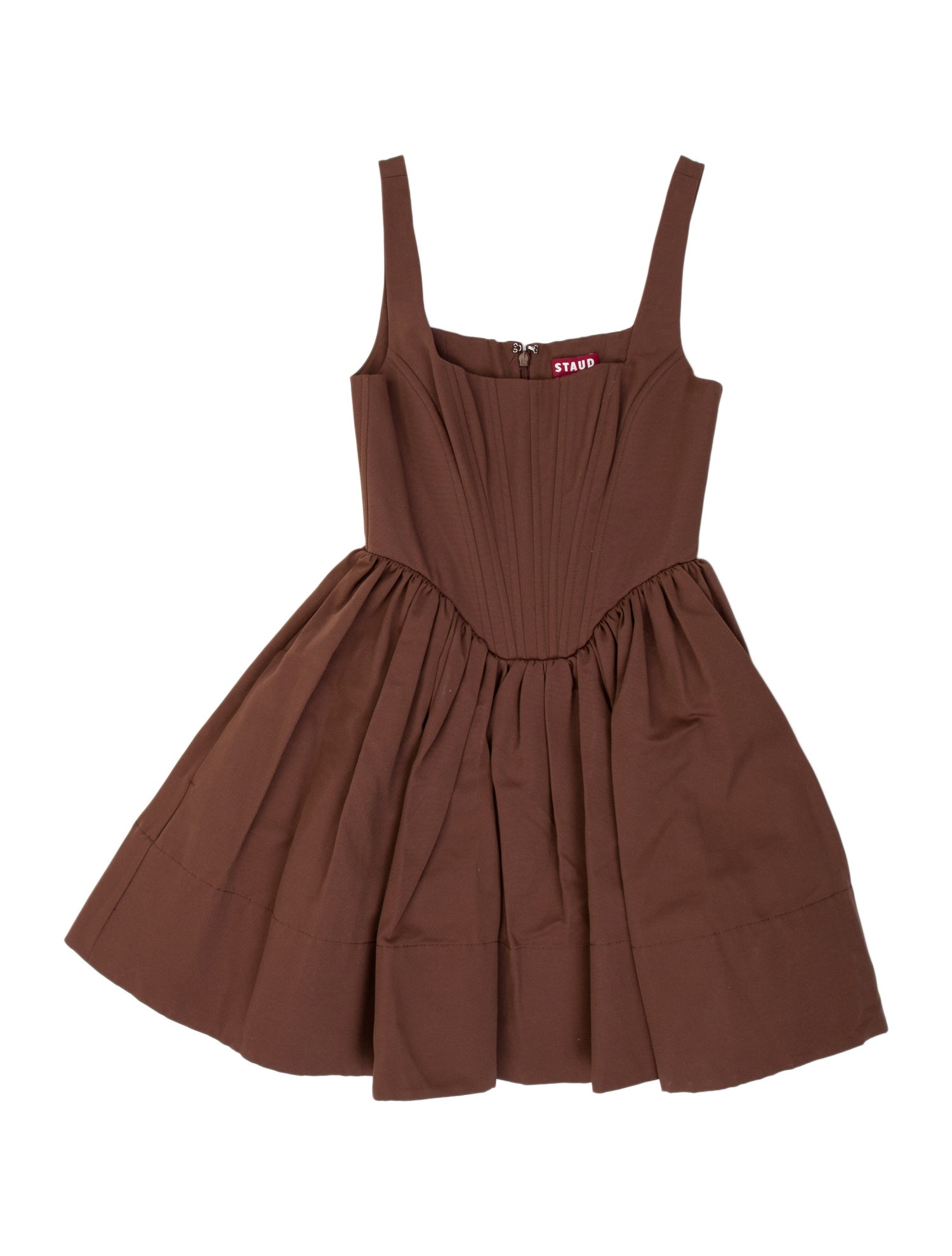 Staud Square Neckline Mini Dress