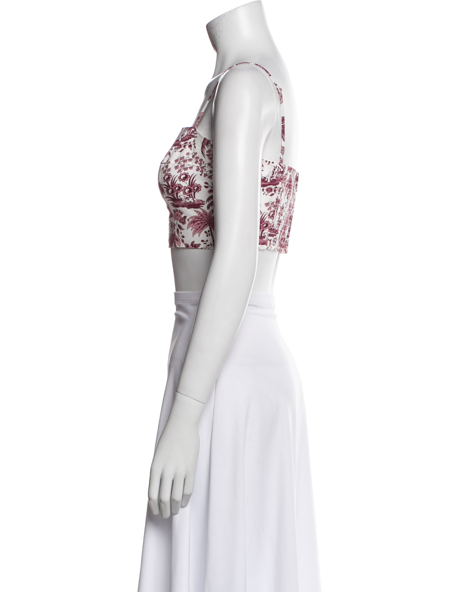 Staud Printed Square Neckline Crop Top