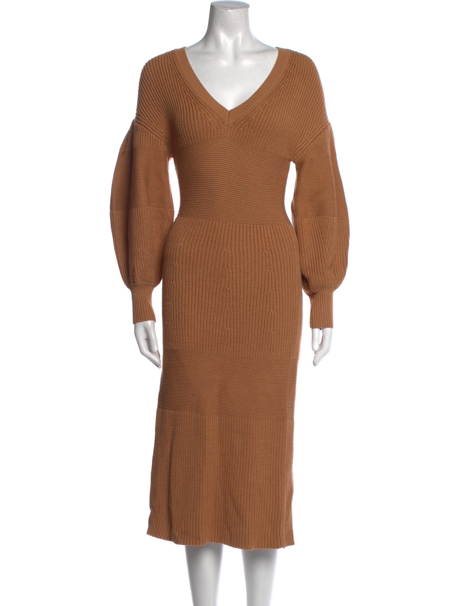 Staud V-Neck Midi Length Dress