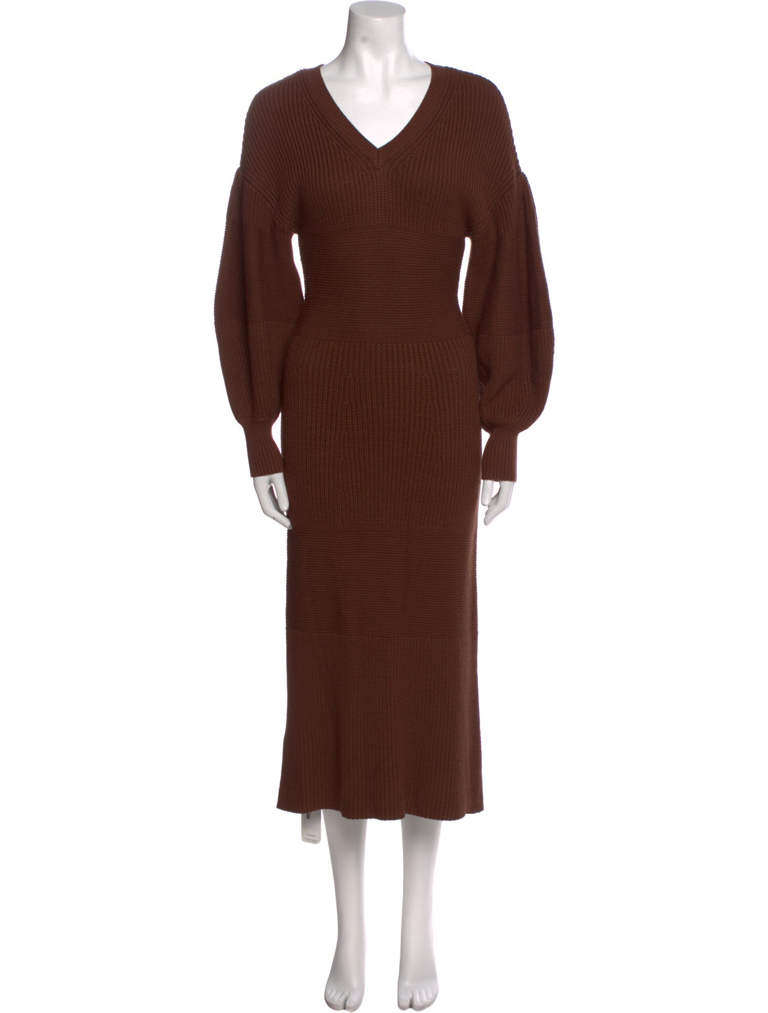 Staud V-Neck Midi Length Dress