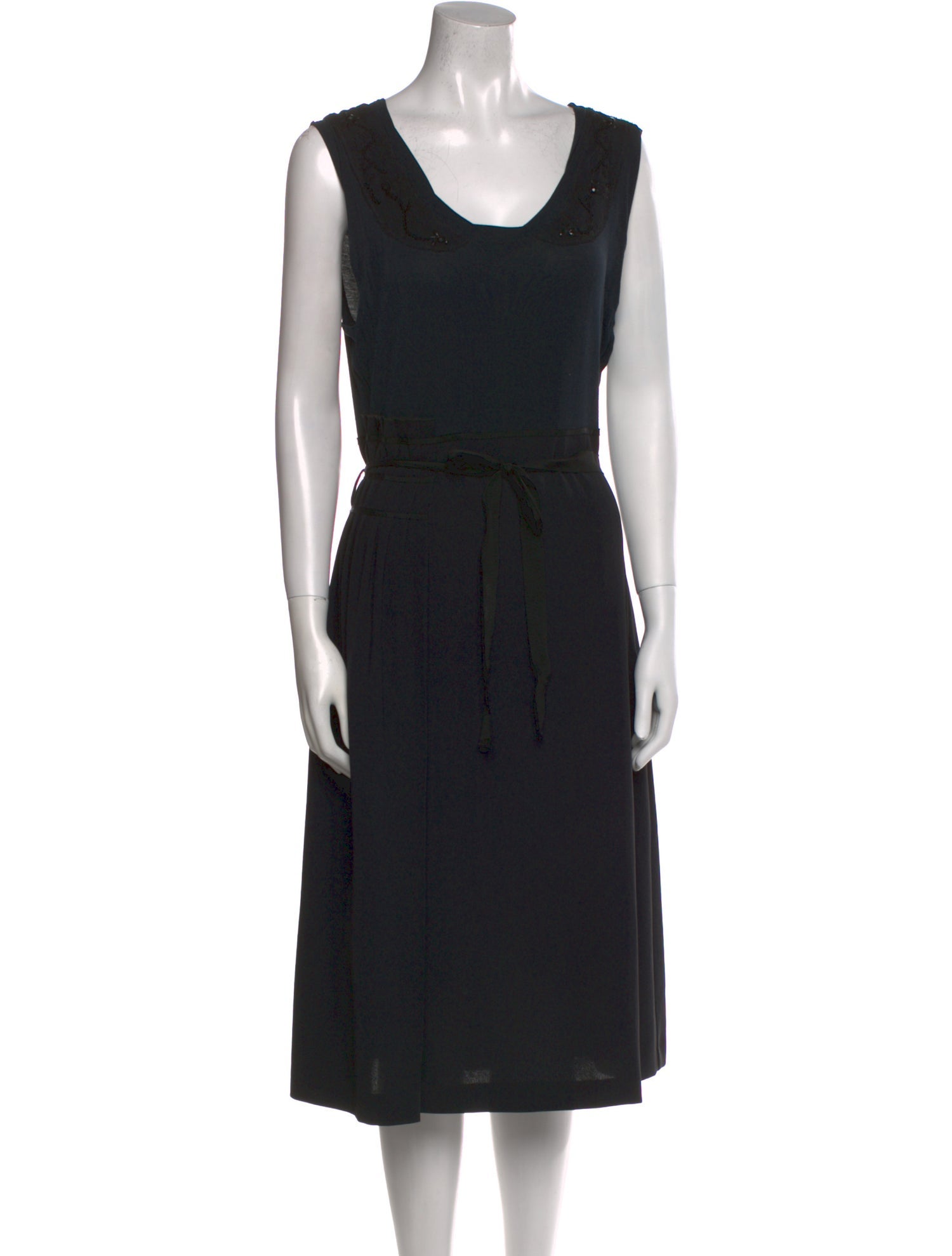 Stefanel Scoop Neck Midi Length Dress