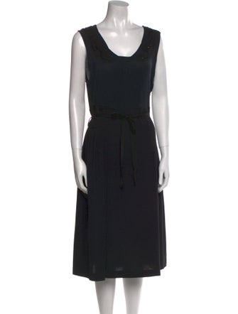 Stefanel Scoop Neck Midi Length Dress