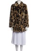 Stand Alone Faux Fur Animal Print Faux Fur Coat