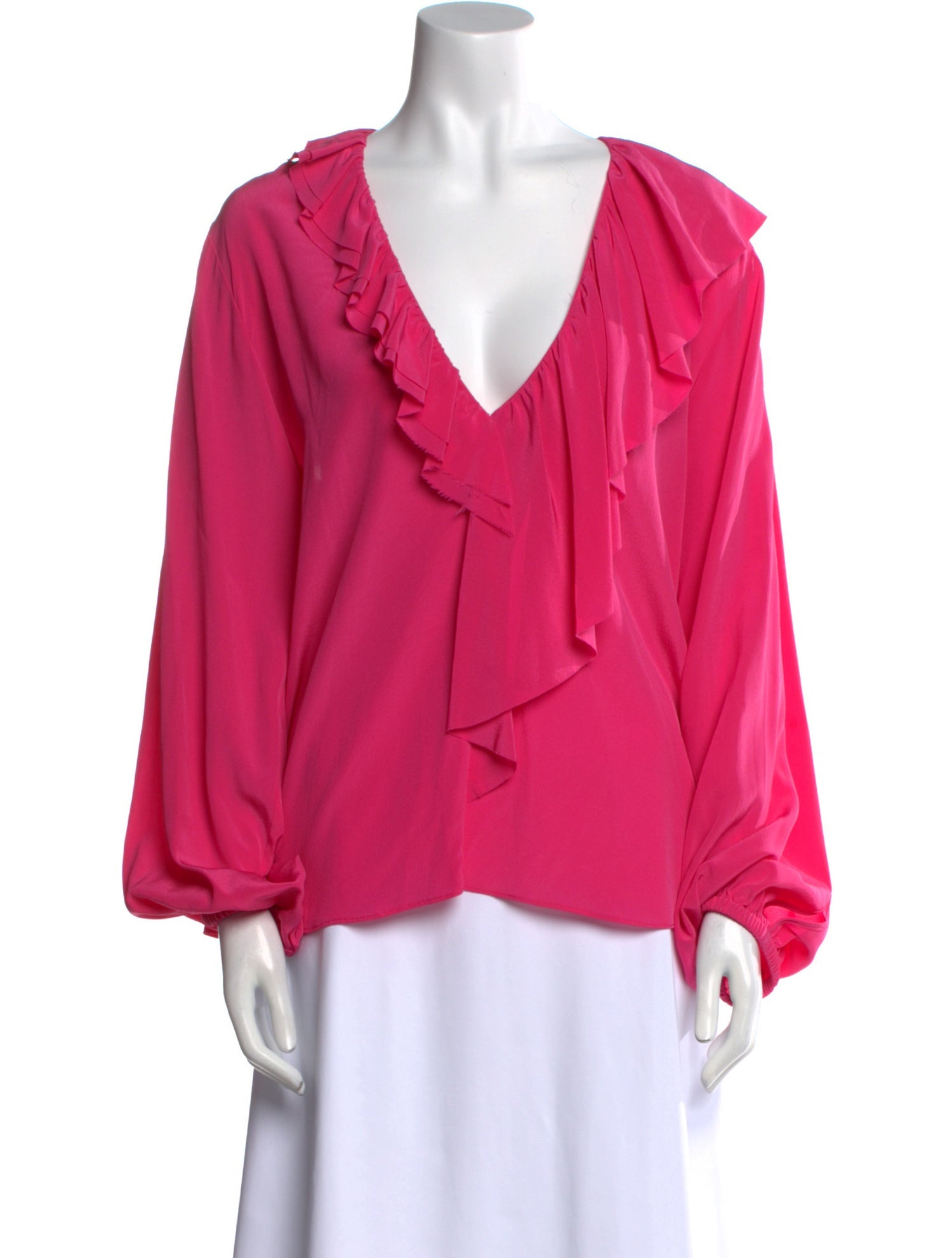 Stand Alone Silk V-Neck Blouse