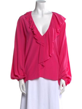 Stand Alone Silk V-Neck Blouse