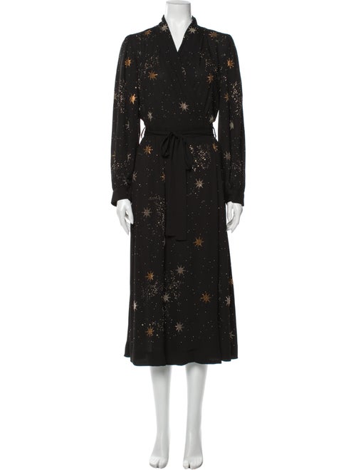 Stine Goya Printed Long Dress Black