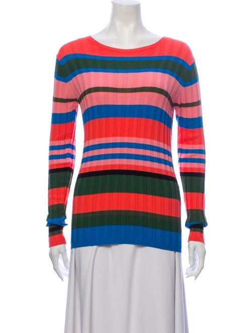 Stine Goya Striped Scoop Neck Sweater Pink