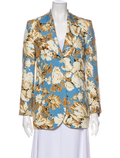 Stine Goya Floral Print Blazer Blue