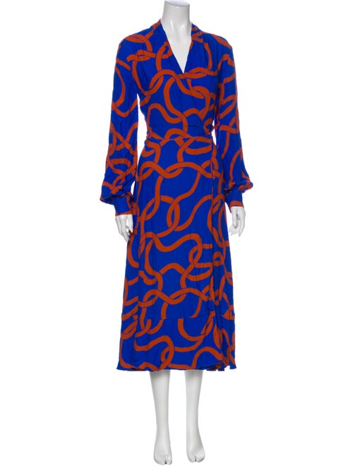 Stine Goya Printed Long Dress Blue