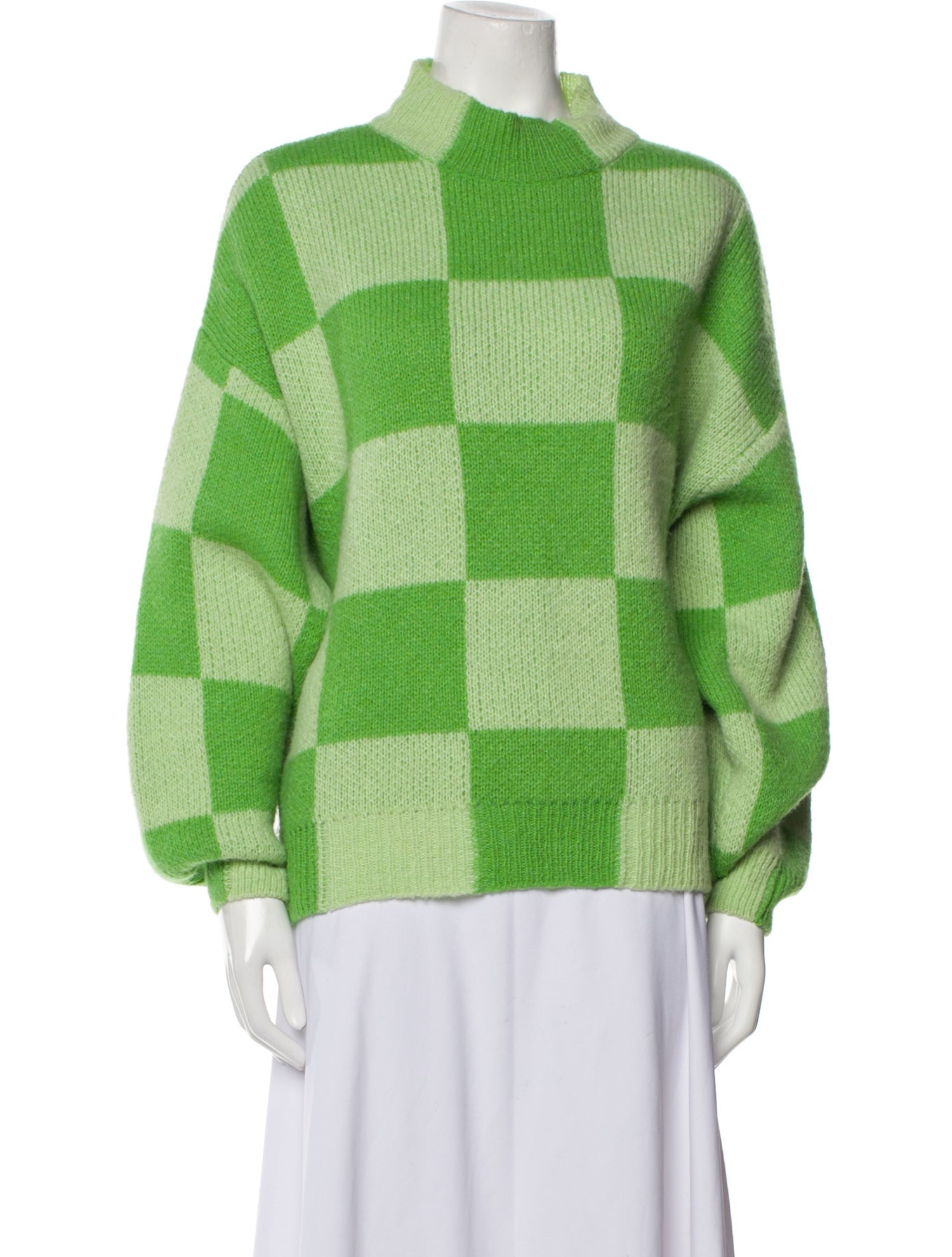 Stine Goya Plaid Print Turtleneck Sweater