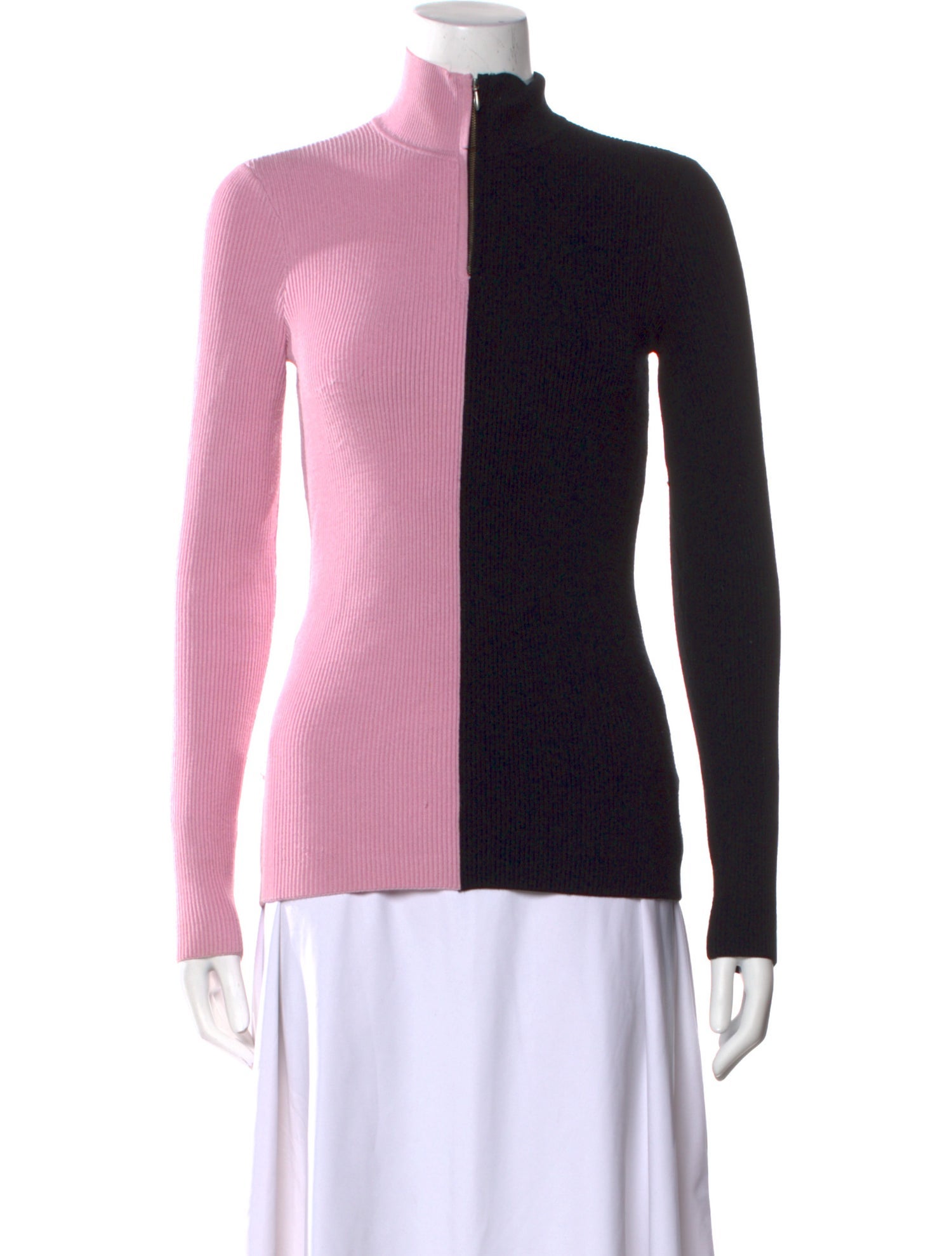 Stine Goya Colorblock Pattern Mock Neck Sweater