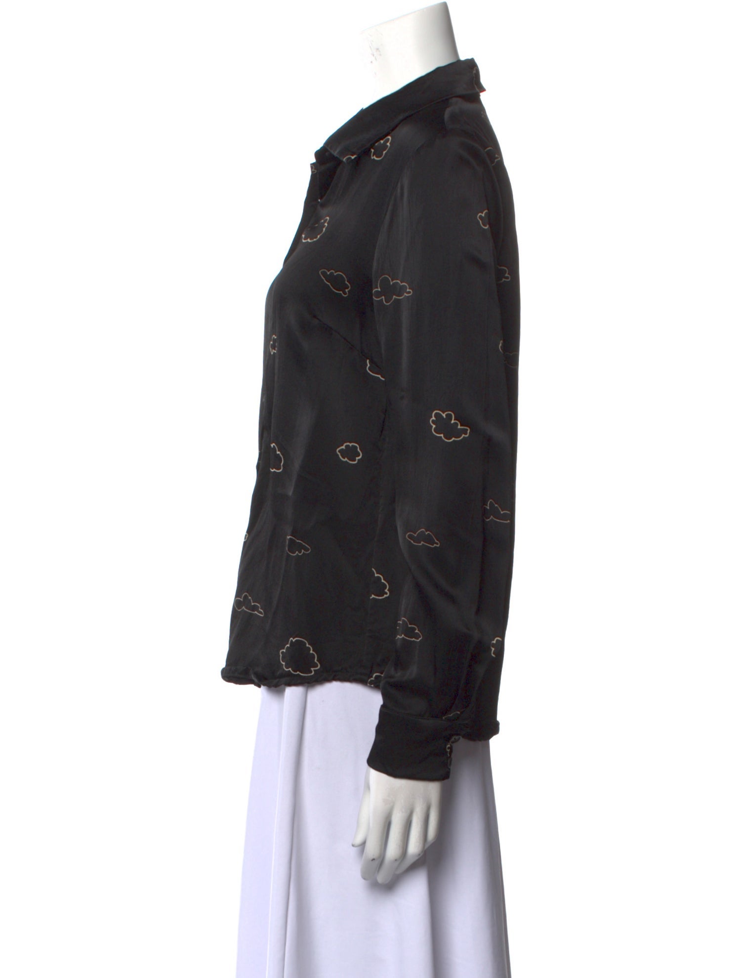 Stine Goya Printed Long Sleeve Button-Up Top