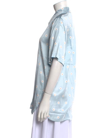 Stine Goya Printed Short Sleeve Button-Up Top