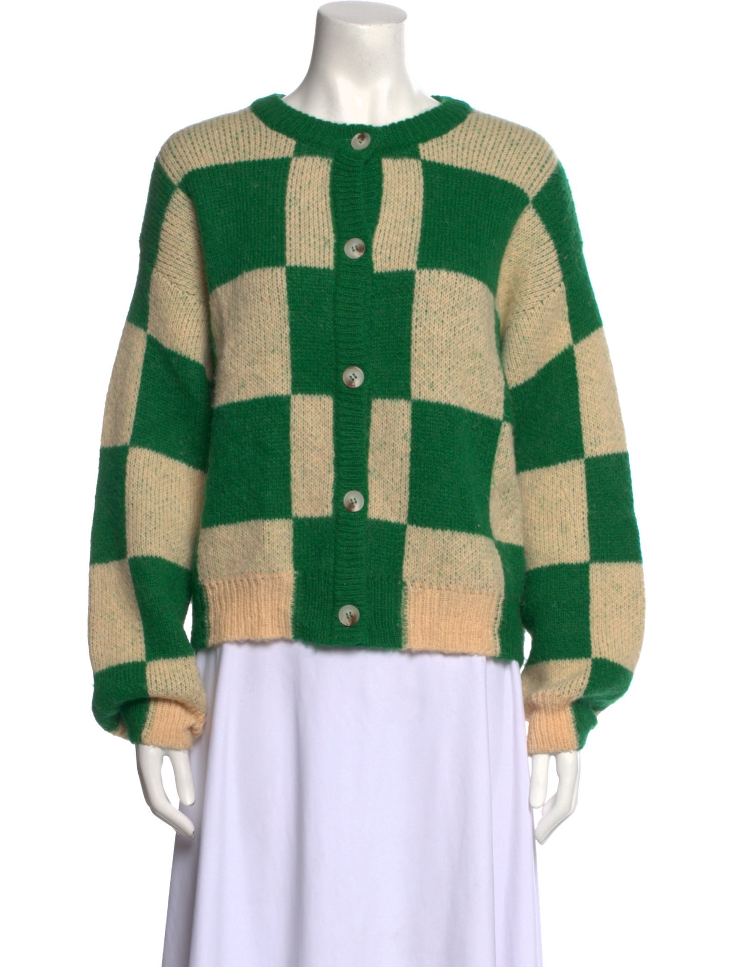 Stine Goya Plaid Print Scoop Neck Sweater