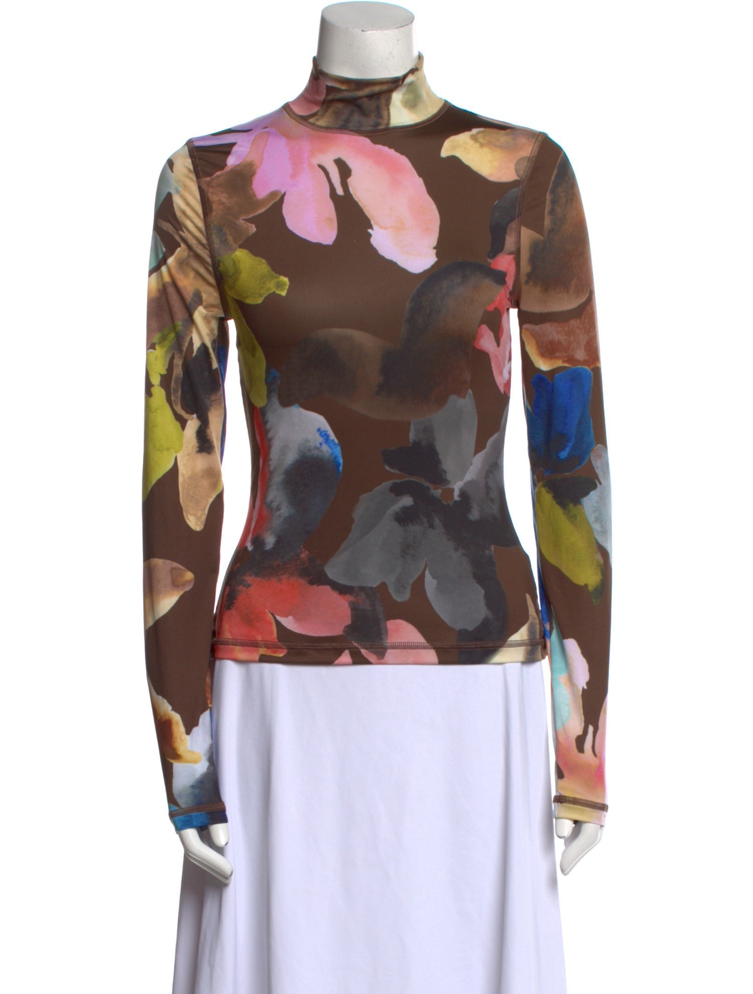 Stine Goya Floral Print Turtleneck Blouse