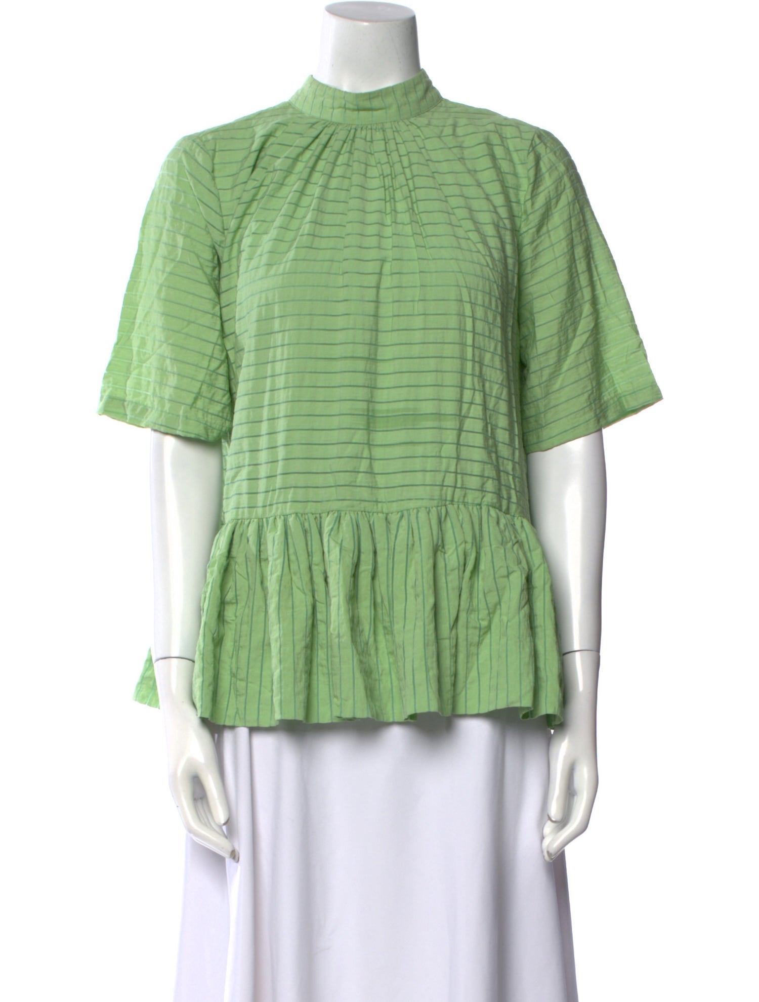 Stine Goya Mock Neck Short Sleeve Blouse