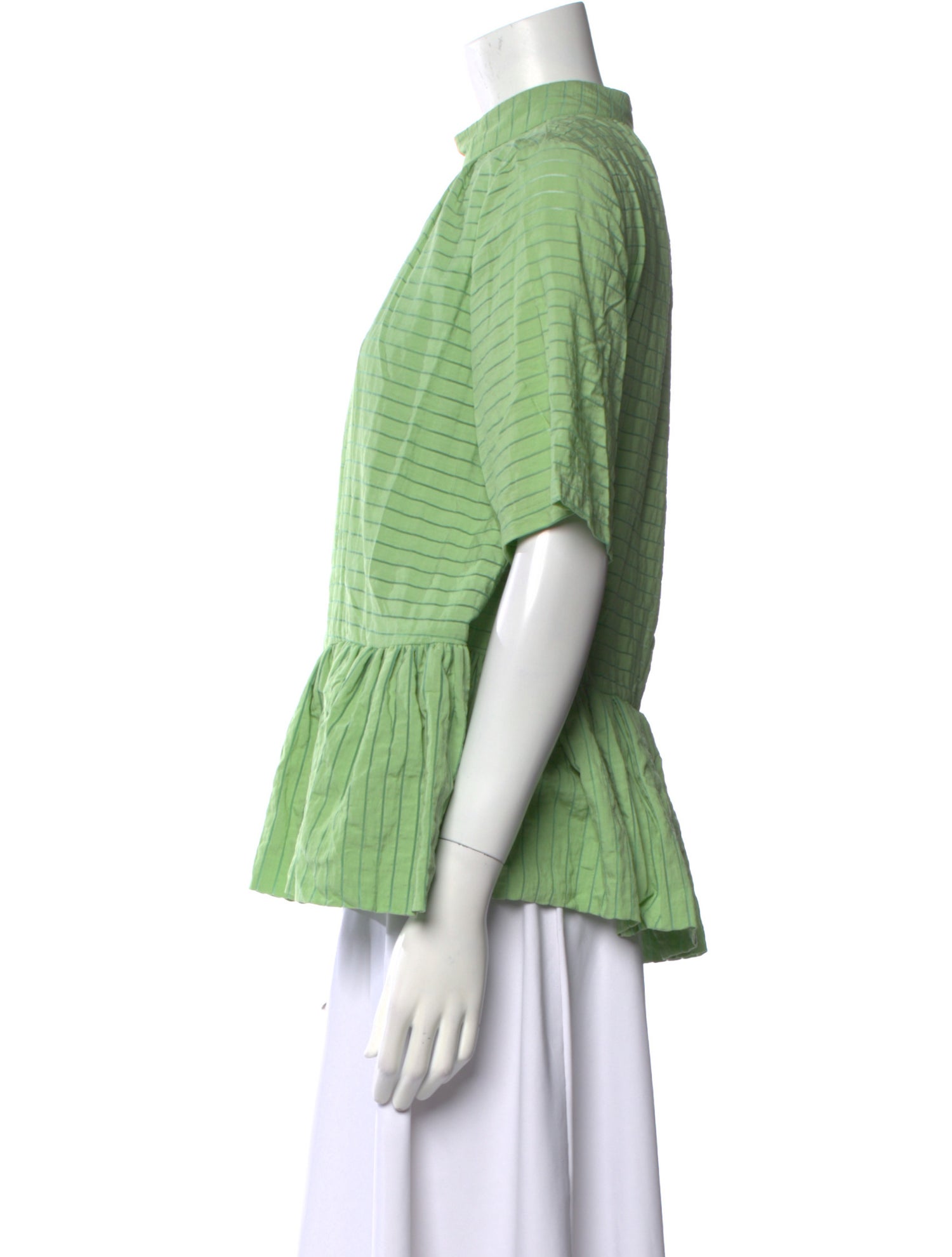 Stine Goya Mock Neck Short Sleeve Blouse