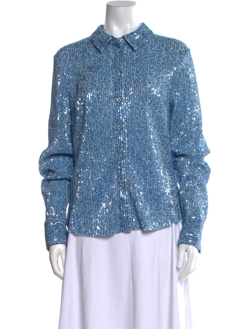 Stine Goya Patterned Long Sleeve Button-Up Top