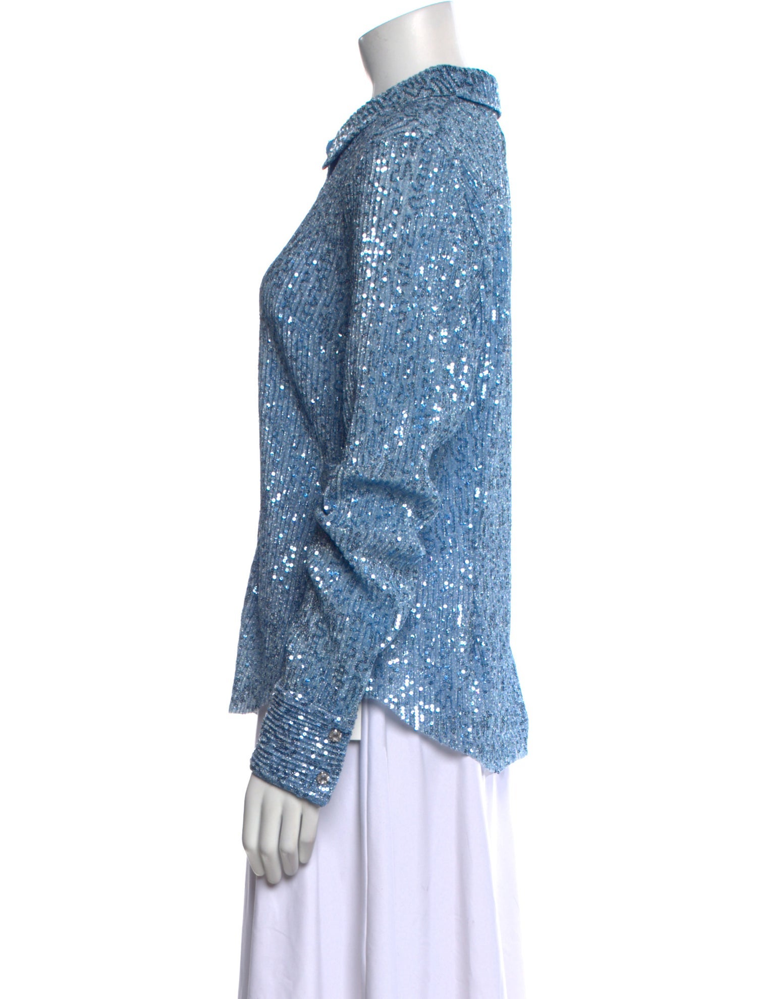 Stine Goya Patterned Long Sleeve Button-Up Top