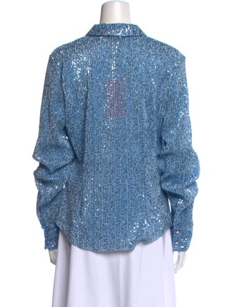 Stine Goya Patterned Long Sleeve Button-Up Top