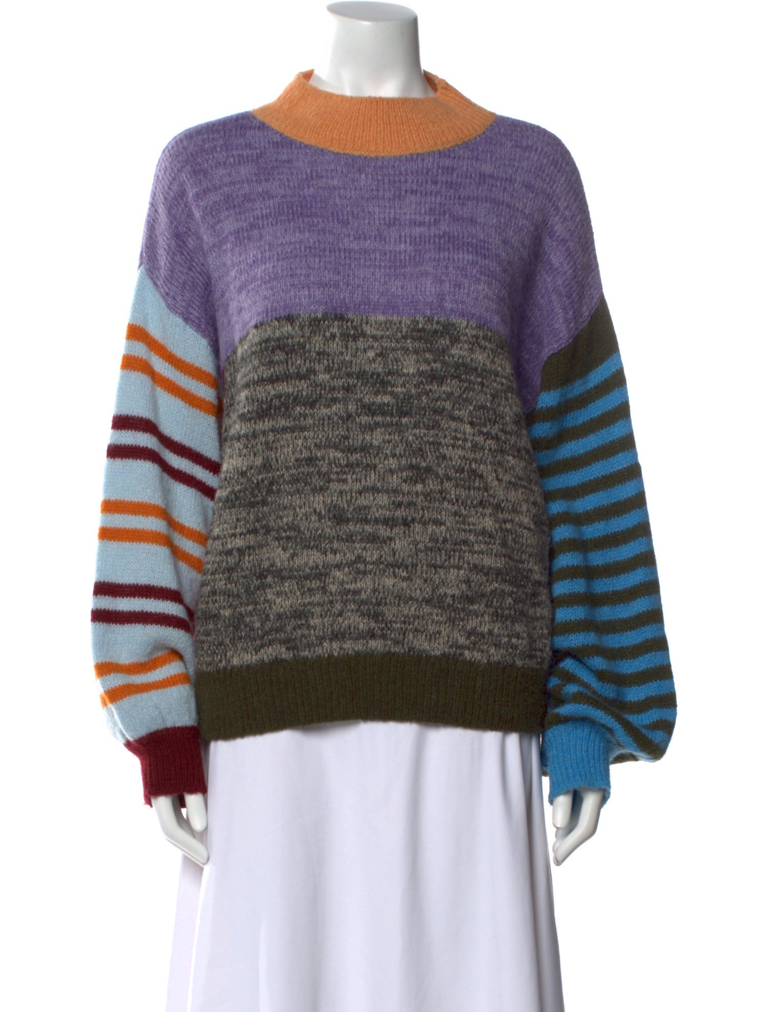 Stine Goya Striped Mock Neck Sweater