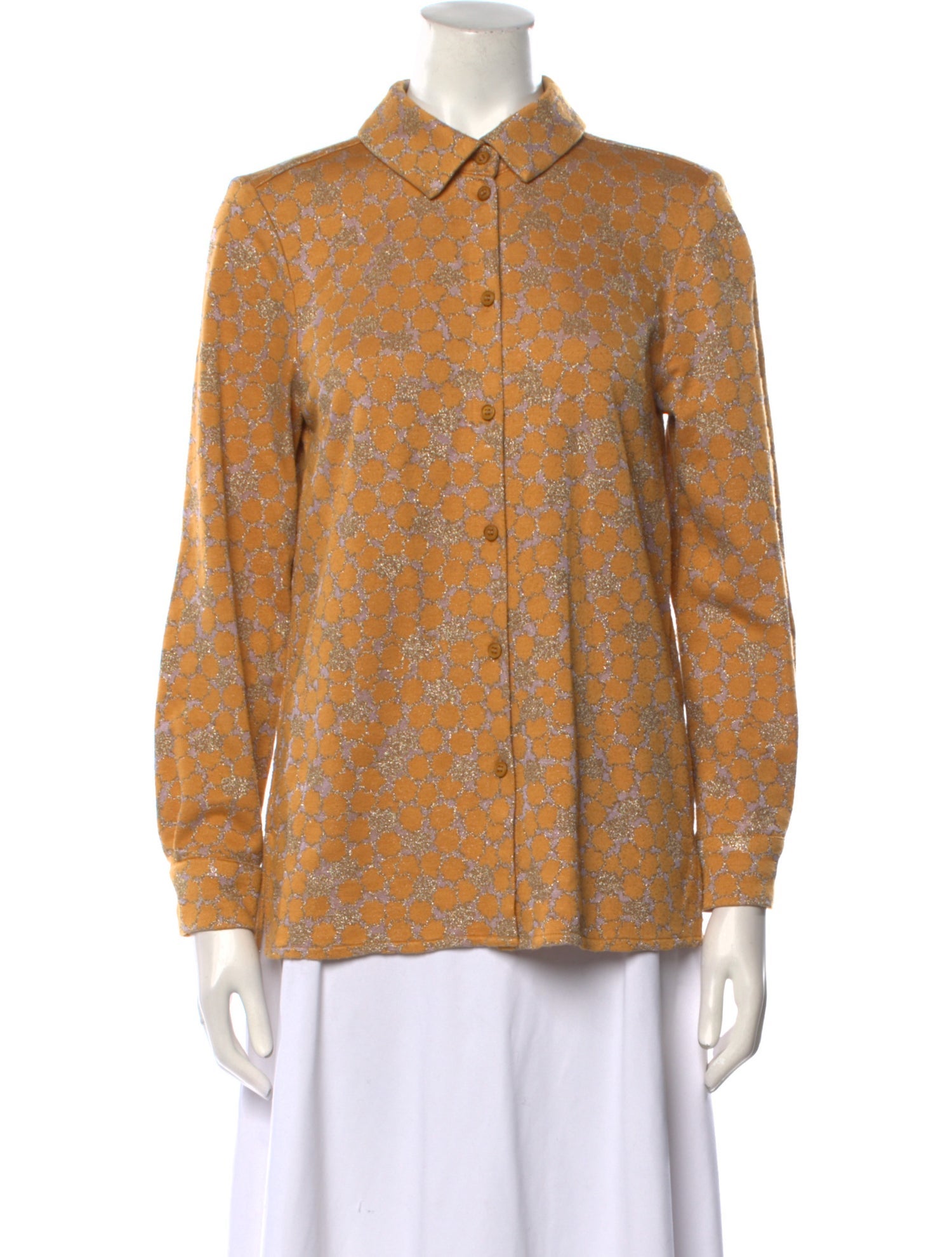 Stine Goya Polka Dot Print Long Sleeve Button-Up Top