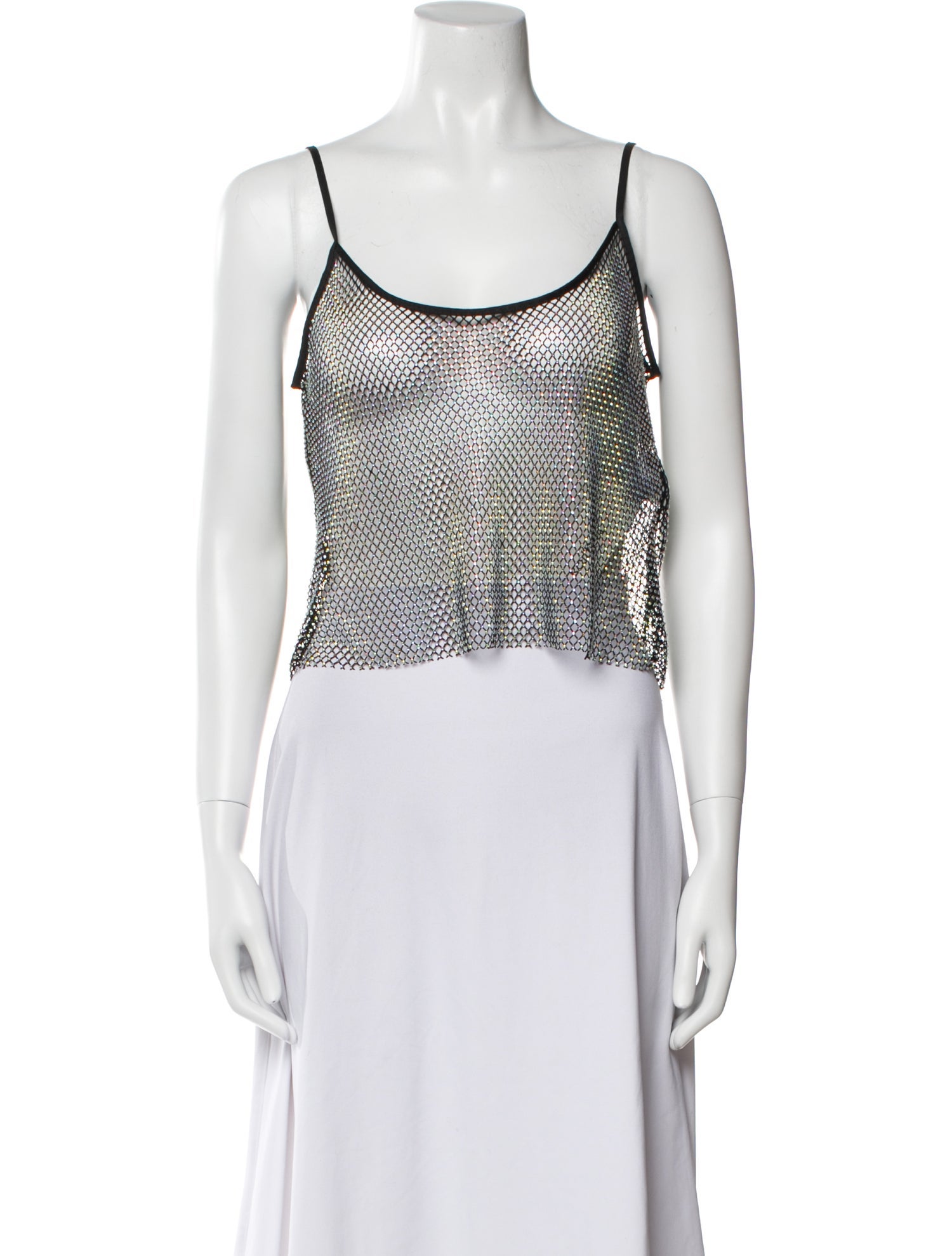 Stine Goya Printed Scoop Neck Crop Top