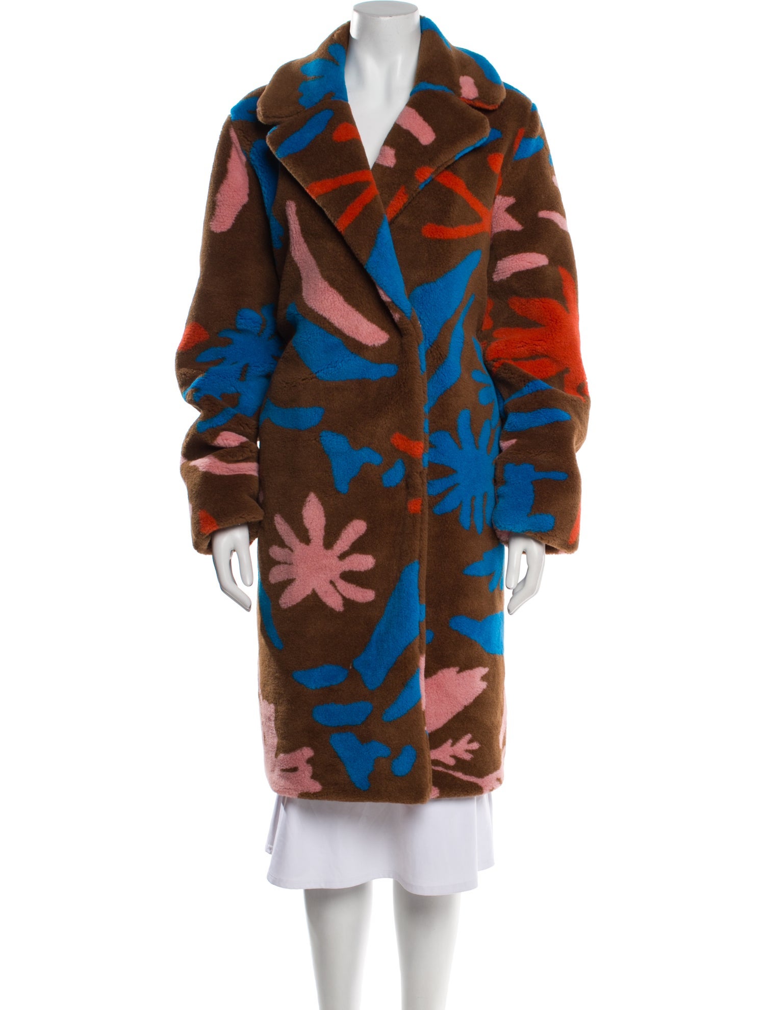 Stine Goya Printed Faux Fur Coat