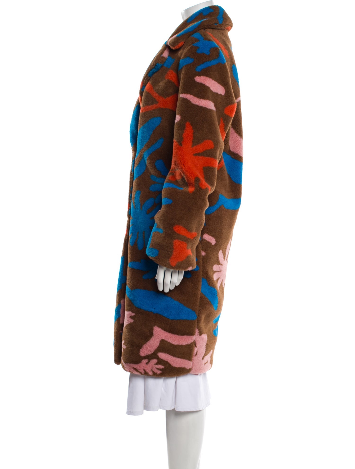 Stine Goya Printed Faux Fur Coat