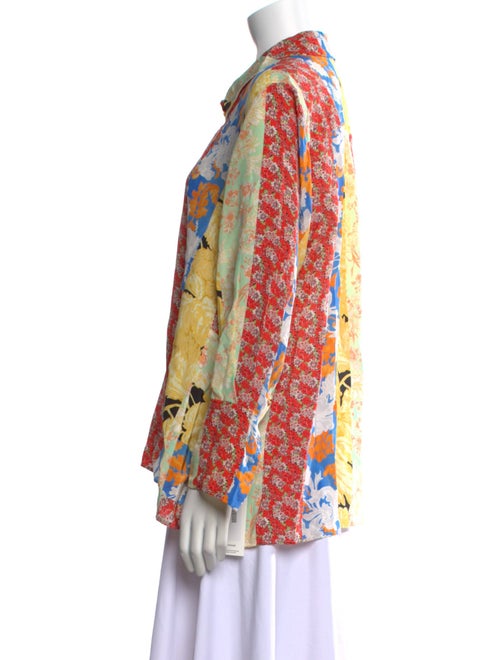 Stine Goya Floral Print Long Sleeve Button-Up Top