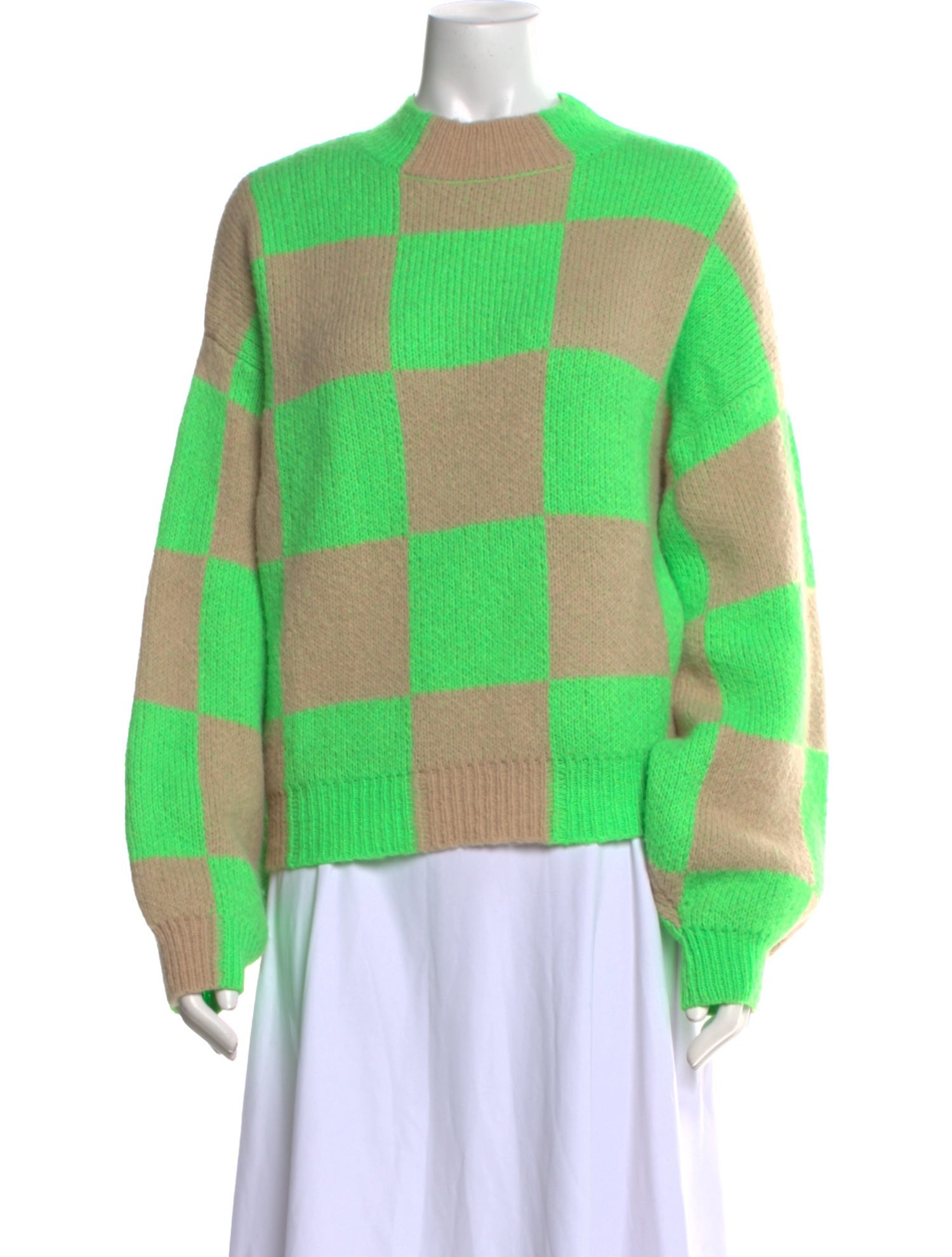 Stine Goya Colorblock Pattern Crew Neck Sweater