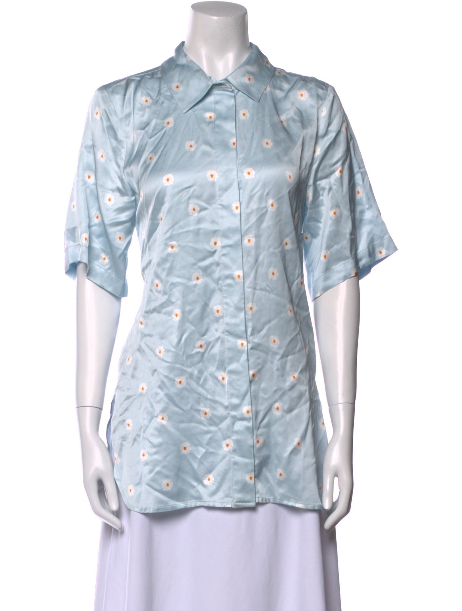 Stine Goya Satin Printed Button-Up Top w/ Tags