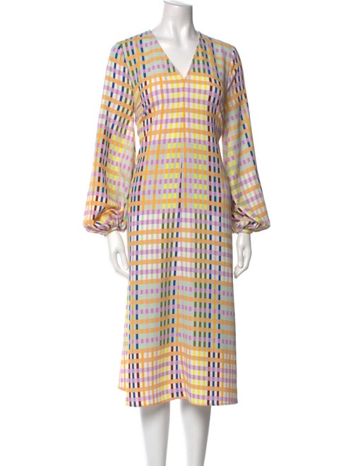 Stine Goya Plaid Print Midi Length Dress