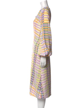 Stine Goya Plaid Print Midi Length Dress