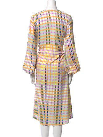 Stine Goya Plaid Print Midi Length Dress