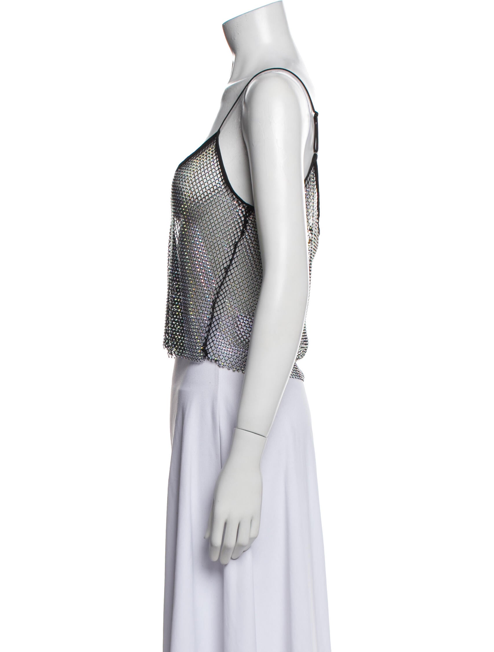 Stine Goya Printed Scoop Neck Crop Top