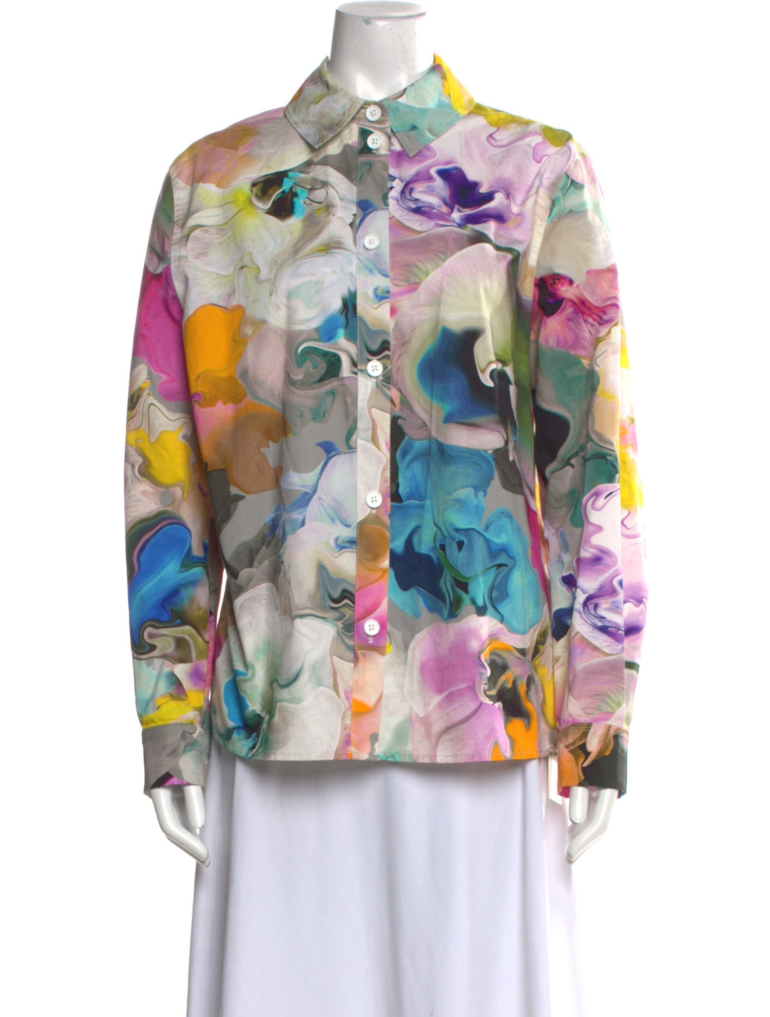 Stine Goya Floral Print Long Sleeve Button-Up Top