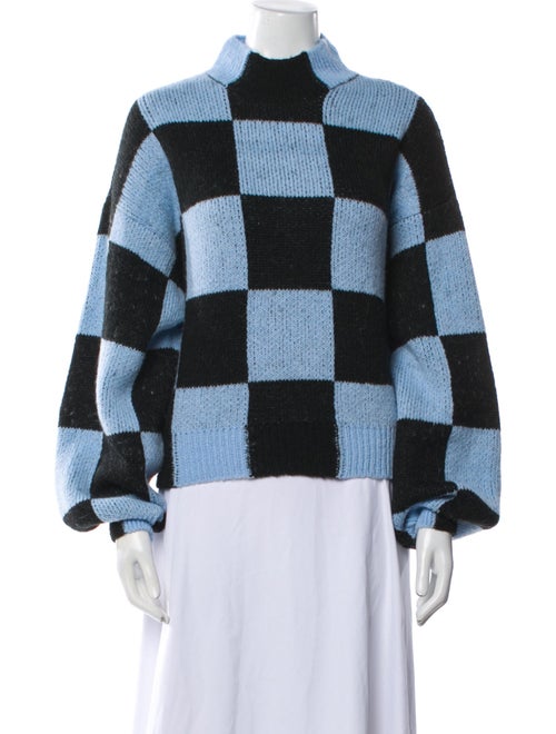 Stine Goya Plaid Print Mock Neck Sweater