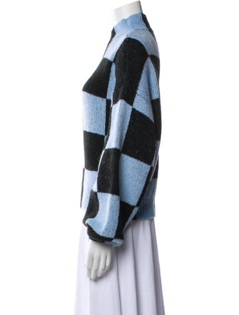 Stine Goya Plaid Print Mock Neck Sweater
