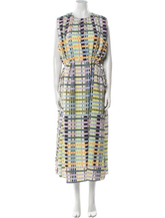 Stine Goya Plaid Print Long Dress