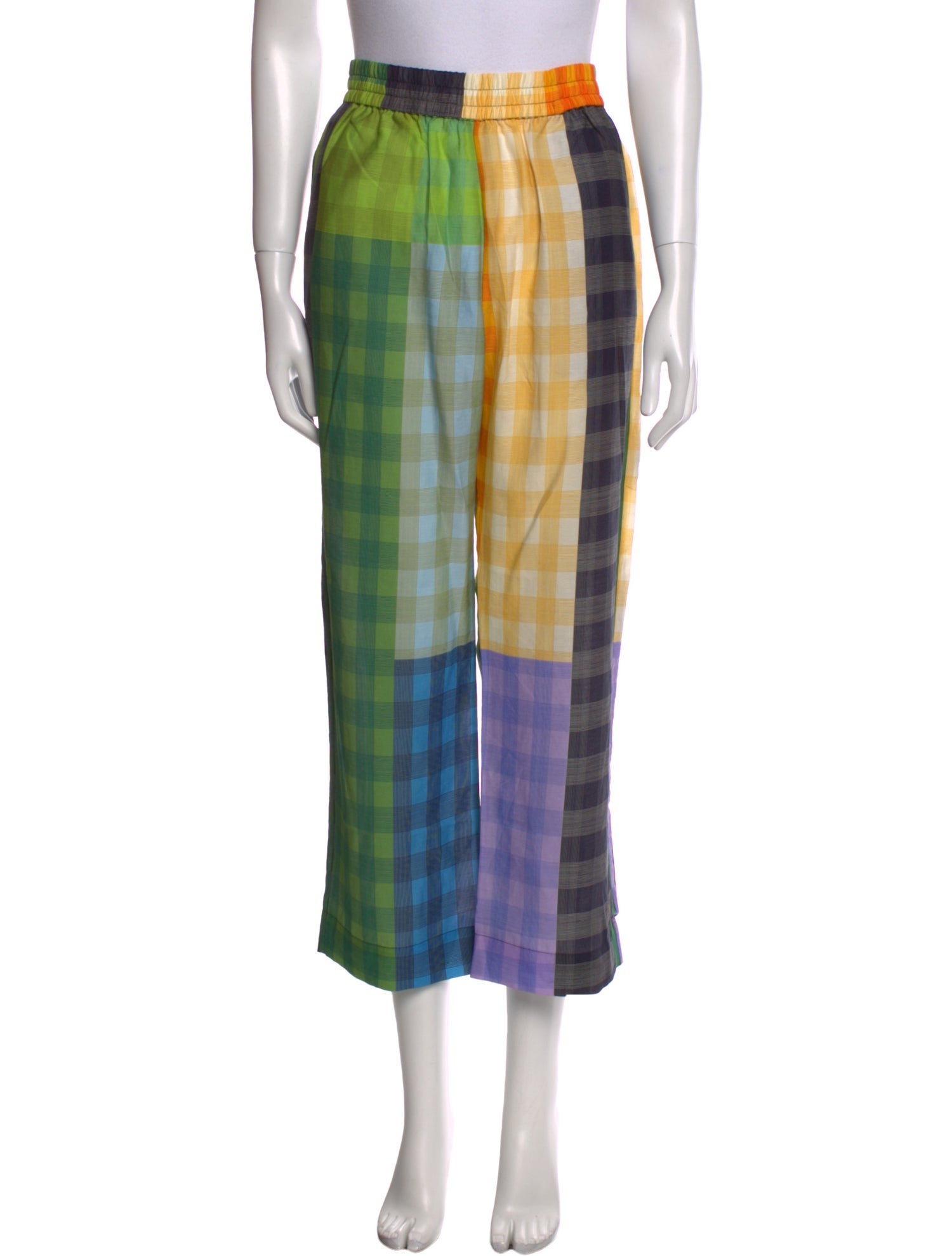 Stine Goya Plaid Print Wide Leg Pants
