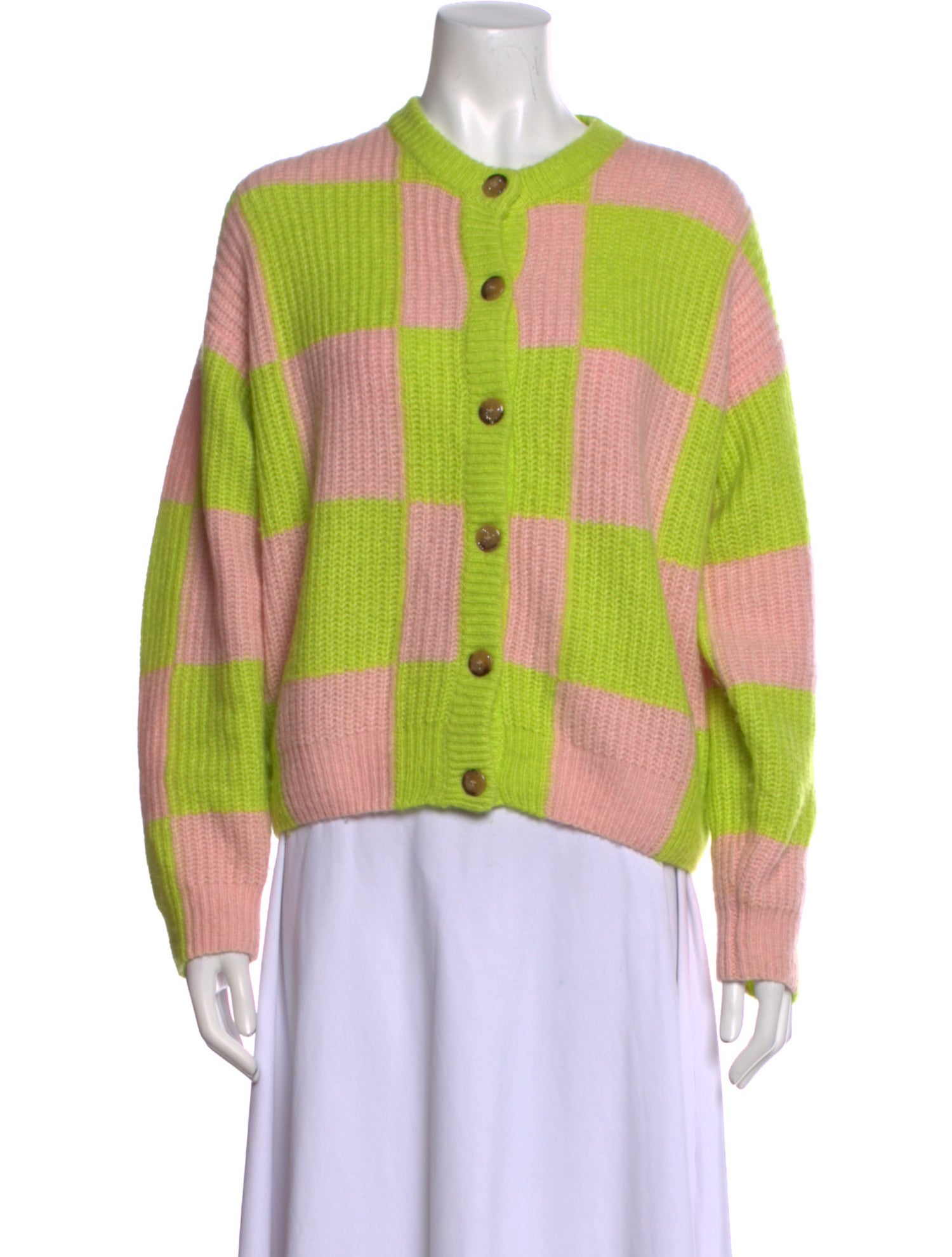 Stine Goya Plaid Print Crew Neck Sweatshirt