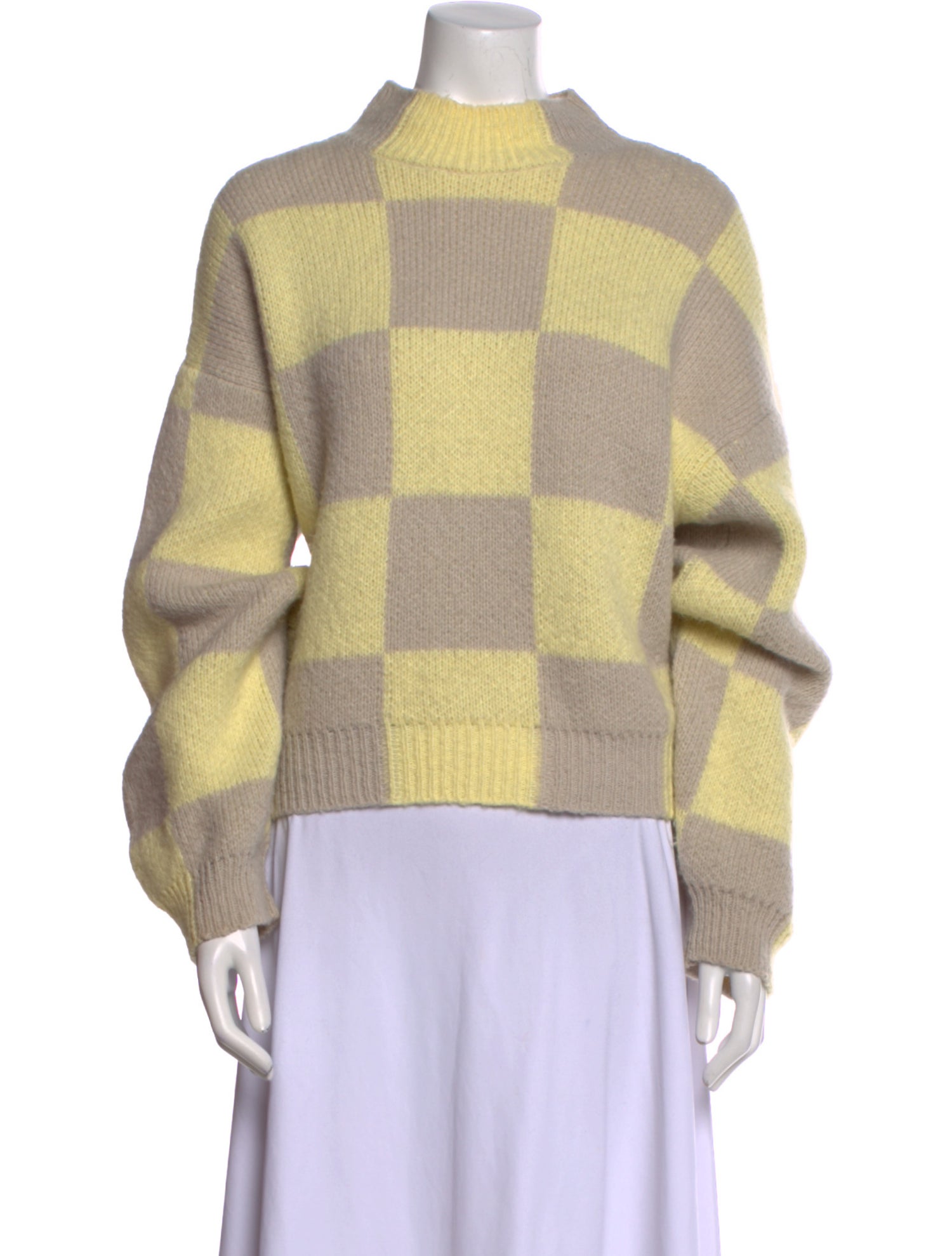 Stine Goya Plaid Print Mock Neck Sweatshirt