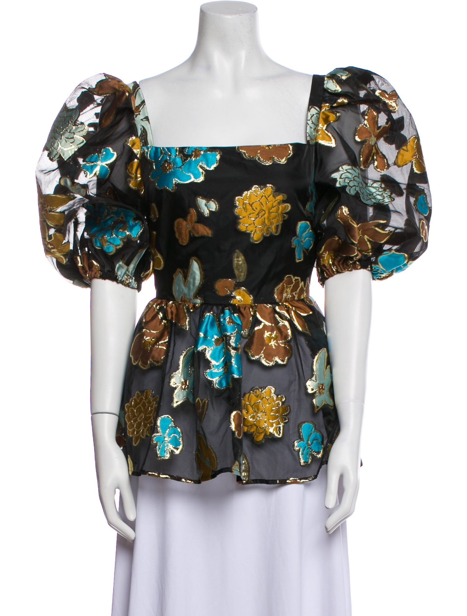 Stine Goya Floral Print Square Neckline Blouse
