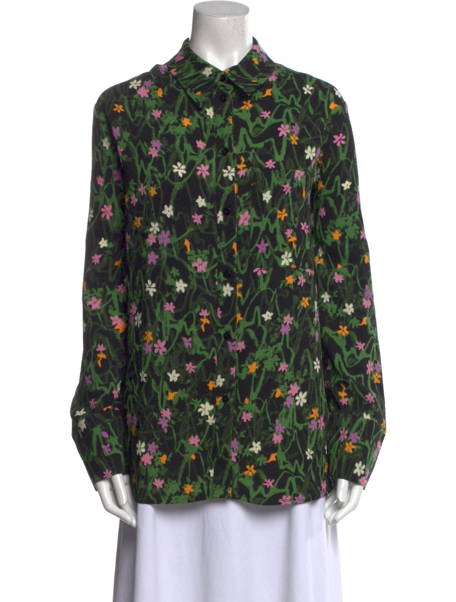 Stine Goya Floral Print Long Sleeve Button-Up Top w/ Tags