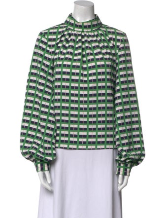 Stine Goya Printed Mock Neck Blouse